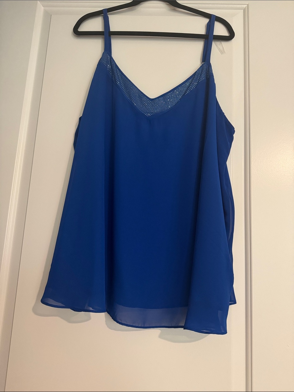 NWT Torrid Blue Sophie Chiffon Sequin V-Neck Swing Cami size 3x (22-24) - Picture 5 of 5